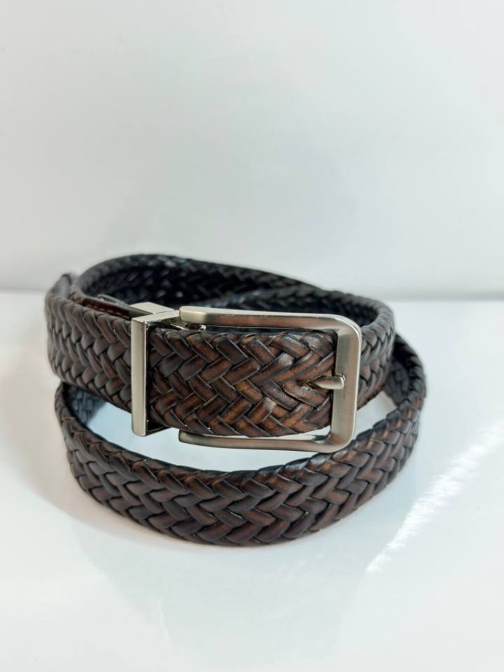 Nike Genuine Leather Braided Belt – Brown
